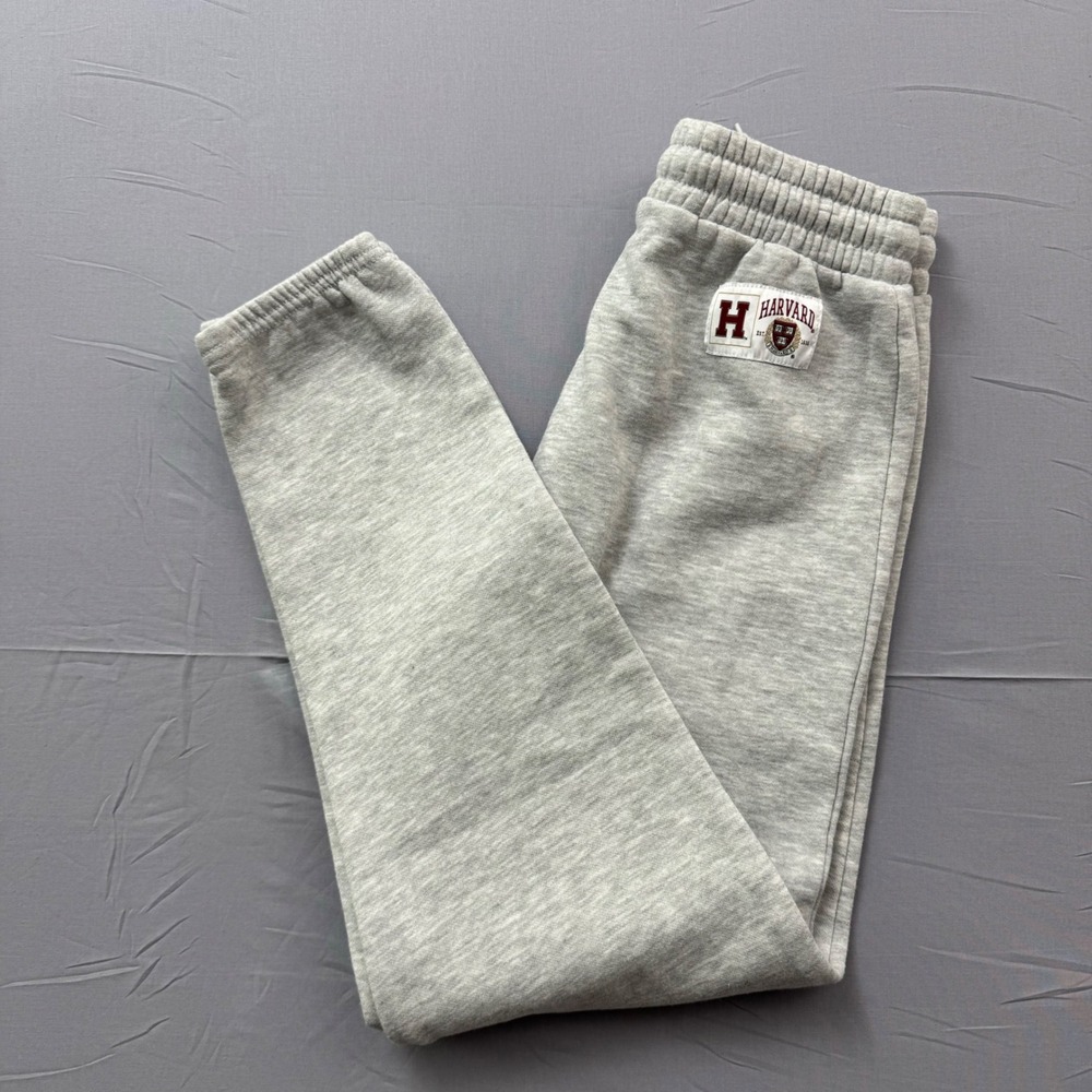 Harvard University Sweatpants Gray Fleece Joggers Kids SZ‎ 13-14Y 164 CM College